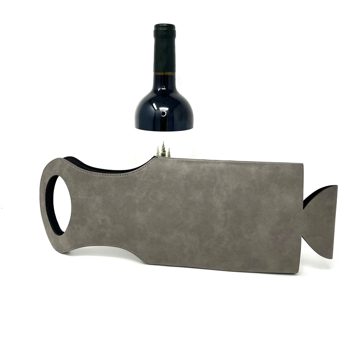 Gray Leatherette Wine Bag